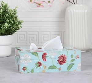 Premium Quality MDF <b>Floral</b> Design Tissue <b>Box</b> Elegant Home Decor Accessory - Product Image 1