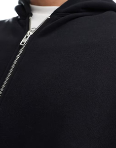 OEM 100% coton unisexe lourd pull sweat à capuche pour hommes personnalisé en détresse fermeture éclair complète sweats à capuche impression bouffante - Product Image 4