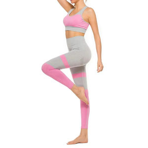 <b>Women's</b> Solid Halter Sports Bra & Soft Seamless <b>Leggings</b> 2-Piece Yoga Set <b>for</b> Gym Fitness Workout OEM - Product Image 2