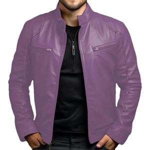 Chaqueta de hombre de piel de oveja suave, diseño elegante, estilo motero, moda moderna, ropa de calle, informal, para invierno - Product Image 3
