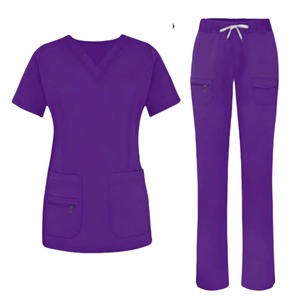 Women's Scrub <b>Set</b> Medical Nurse Clinical Scrubs Top Pants Spa <b>Doctor</b> Nursing with Needle Detection Seamless Fusing Hospital Use - Product Image 5