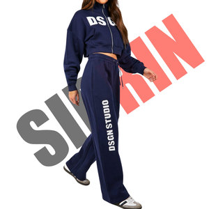 Bajo MOQ al por mayor de 2 piezas de algodón conjuntos de ropa de mujer chándal ropa de calle Loungewear Casual sudadera conjunto para mujer - Product Image 4