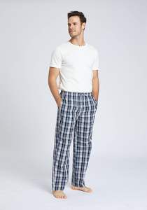 Pyjama droit écologique pour hommes en flanelle de coton avec poches boutonnées Pantalons décontractés printemps et automne Logo personnalisé - Product Image 2