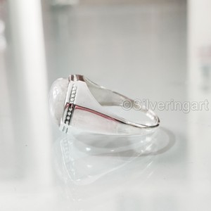 Bague en argent sterling 925 pour homme, pierre de lune arc-en-ciel naturelle bleue, pierre de naissance de juin, bijoux arabes orientaux, vente en gros - Product Image 5