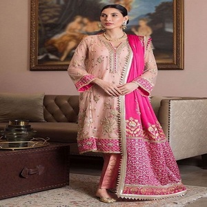 Vêtements indiens de mariage et de fête, broderie Georgette, travail Salwar Kameez avec dupata fournisseur de Surat - Product Image 2