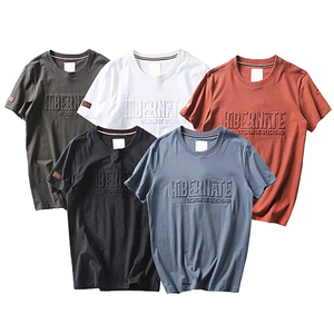 Streetwear personnalisé gaufrer hommes t-shirt 100% coton lourd 3d gaufré surdimensionné unisexe T-shirts - Product Image 6