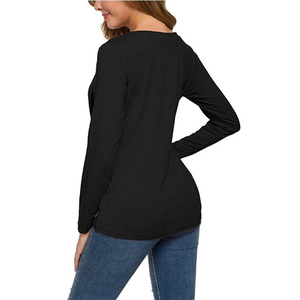 T-shirt d'<span class=keywords><strong>allaitement</strong></span> à manches longues et boutons pour femme, <span class=keywords><strong>haut</strong></span> décontracté pour grossesse et <span class=keywords><strong>allaitement</strong></span> - Product Image 6