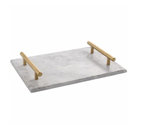Plateau de service en pierre blanche de haute qualité pour la décoration de la maison et la décoration de centre de table de mariage, plateau de service alimentaire décoratif. - Product Image 1