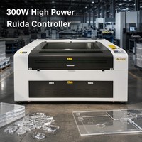 Machine de découpe et gravure laser CO2 1390 haute précision 300W pour acrylique, bois, plastique, papier, cristal avec contrôleur Ruida