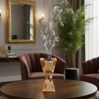 Brûleur d'encens en bois de qualité supérieure, écologique, en bois naturel, artisanat durable, styles traditionnels et modernes, décoration d'intérieur