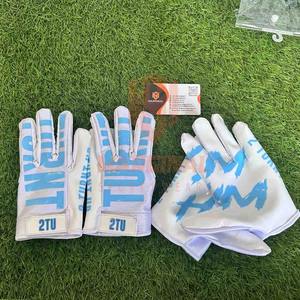 Guantes de Fútbol Americano para Receptor, Protección para las Manos, Diseño Personalizado Impreso, Agarre Antideslizante, Dedos Completos, Muñeca Ajustable - Product Image 3