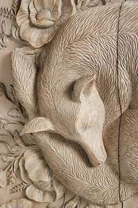 Meuble de rangement modulaire en bois massif sculpté de style bohème botanique, polyvalent pour le salon et la cuisine, meubles de salon - Product Image 2