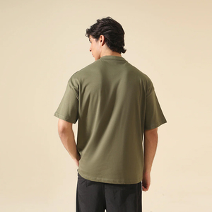 T-shirts élégants surdimensionnés pour hommes 100% coton T-shirt uni léger pour hommes grande taille col rond T-shirts pour hommes à la mode. - Product Image 2