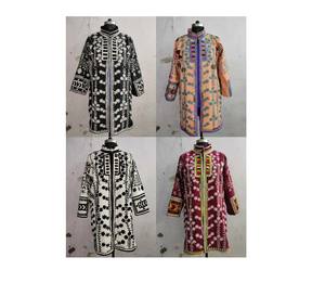 Manteau Suzani Veste Suzani pour femme Veste brodée en coton indien Kimono Suzani fait à la main Kimono long - Product Image 6