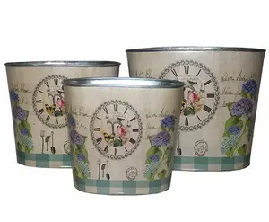 Pots de fleurs en métal de style vintage rustique Nouvelles jardinières de jardin pour la maison Prix de gros Nouveau look pour le dernier décor extérieur - Product Image 2