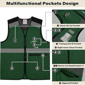 Gilet de sécurité réfléchissant haute visibilité pour l'hiver Gilet de sécurité personnalisé avec logo imprimé en usine - Product Image 2