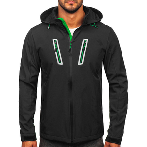 Veste polaire légère et respirante à capuche pour homme, couleur graphite, imperméable, zippée, style streetwear, softshell, personnalisable sur le devant, pour l'automne - Product Image 3