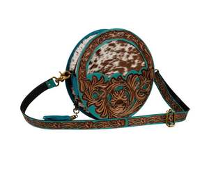 Diseñador de moda flor occidental cuero genuino hecho a mano Sling cantimplora bolso bohemio mujer mensajero monedero borla otoño - Product Image 3