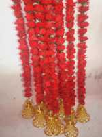 70 Pcs Karangan Bunga Mawar India Buatan Tangan dengan Lonceng, Dekorasi Pernikahan, Haldi Mehandi Untuk Hiasan