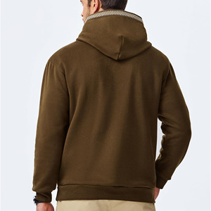 Design personnalisé Plus Size Vintage 100% coton Logo personnalisé Usine Vente en gros Sweat-shirt lavé avec cordon de serrage Pulls à capuche pour hommes - Product Image 3