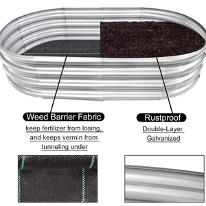Cama de jardín elevada de Metal galvanizado ovalado Morden, maceta para maceta, diseño de Vietnam para uso en plantas al aire libre - Product Image 5