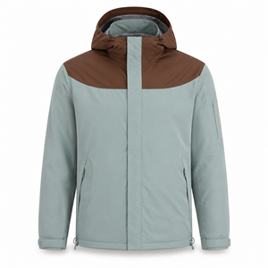Custom <b>Men</b> Hooded Windbreaker <b>Jacket</b> Polyester Water Resistant Color Block Lightweight Outdoor <b>Utility</b> OEM ODM Wholesale Factory - Product Image 1