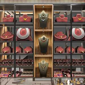 Étagère de rangement en acier pour montres et bijoux, Vitrine réfrigérée commerciale pour bijoux, Ensemble de mobilier de bar, Étagère de rangement métallique - Product Image 1
