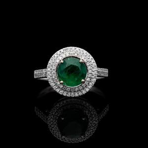 Anillo Apilable de Esmeralda Zubeda Gems, Plata de Ley 925, Sin Níquel, Personalizable, Joyería Elegante para Mujer, Uso Diario con Estilo - Product Image 2