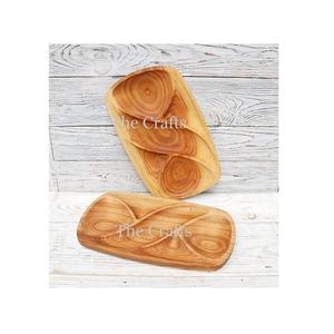 Lot de 2 assiettes à chocolat plateau fruits secs en bois de qualité supérieure et assiette à chocolat pour le Ramadan et l'Aïd - Product Image 1