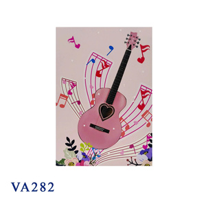 Handmade 3D Pop up Card <b>Valentine's</b> Day Pink Guitar Love Style Paper Crafts Best Seller Wholesale - Product Image 4