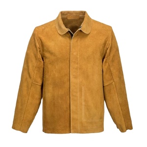 Chaqueta de soldadura de cuero más vendida, chaqueta de trabajo resistente personalizada, chaqueta protectora ignífuga para hombres - Product Image 1