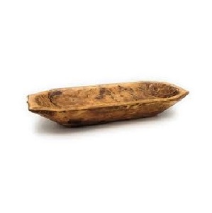 Bol à pâte en bois de paulownia rustique fait à la main - Plateau long pour baguette décoratif pour centre de table de ferme et fabrication de bougies - Product Image 5