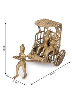Dokra รถลากแบบมือจับตกแต่งบ้านอุปกรณ์ตกแต่งบ้านสีทองตกแต่งบ้านสไตล์โมเดิร์น - Product Image 6