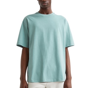 Camisetas informales para hombre con hombros caídos XL, camisetas con logotipo personalizado, estampado de algodón grueso, cuello levantado en blanco, paquete individual transpirable - Product Image 3