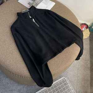 Personalizado Nuevo Diseño Impresión Etiqueta V Cuello Mujeres Crop Top Liso Blanco Algodón Sudaderas Con Capucha De Gran Tamaño - Product Image 4