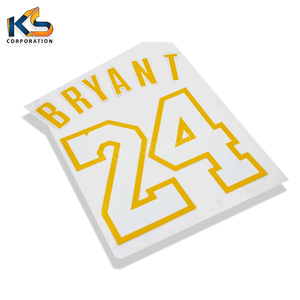 Wholesale Waterproof Embossed Silk Screen Printed Vinyl Heat Transfer Letters <b>Numbers</b> Stickers PET Film Clothing Print Transfers - Product Image 2
