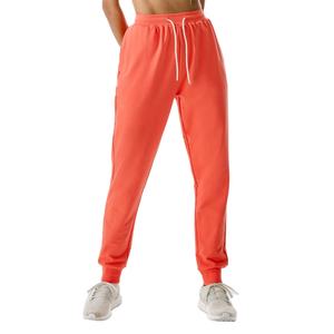 Pantalones de chándal delanteros planos de invierno de cintura alta para mujer, logotipo personalizado, ropa de calle al por mayor, cierre de cintura elástica, forro polar transpirable - Product Image 5