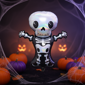 Globo Esqueleto Iridiscente 84x63cm Decoración de Halloween Bolsa de 12 Piezas - Product Image 3