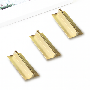 Poignée de meuble moderne en alliage d'aluminium, finition or brossé, minimaliste, pour cuisine, salle à manger, chambre, salon, tiroirs - Product Image 2