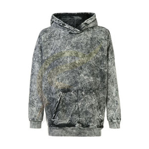 Couleur pêche Unique coton lourd lavage à l'acide sweats à capuche décontracté élégant lavage à l'acide à capuche hommes conception personnalisée hommes sweats à capuche pour hommes - Product Image 2