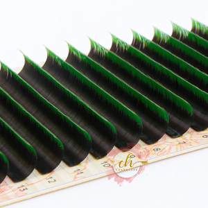 Alta calidad coreana PBT Ombre Color Individual Faux Mink pestañas BC Curl extensiones de pestañas suministros al por mayor con etiqueta privada - Product Image 2