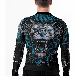 OEM personalizado sublimado hombres Rash Guard compresión diseño MMA con Anti-UV y características transpirables técnicas lavadas - Product Image 5