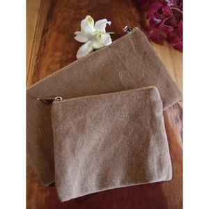 Portable <b>Mini</b> Flat Zippered Jute Blend <b>Canvas</b> Pouch - Product Image 3