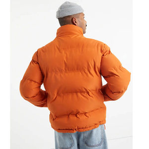 Veste d'hiver pour homme coupe-vent et imperméable, couleur unie, rembourrage en coton matelassé, col montant, veste matelassée en polaire - Product Image 2