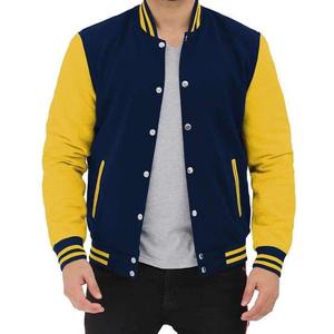 Blouson universitaire original pour homme, style Letterman, en laine, coupe bomber, col en V, coupe-vent, imperméable, écologique, avec logo frontal - Product Image 1