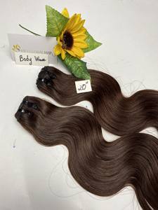 ที่ขายดีที่สุด 100% ผมมนุษย์คลื่นร่างกายหนังกําพร้าเวียดนามเวอร์จินชิดผมผ้าคู่ดึงสีน้ําตาลคู่ - Product Image 2