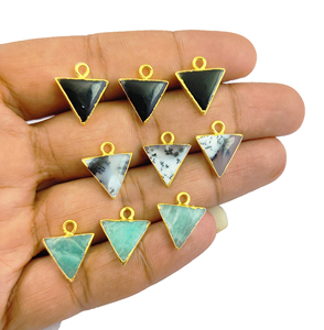 Collar con colgante de ónix negro natural hecho a mano rodio con chapado en oro para la fabricación de joyas Material de latón - Product Image 3