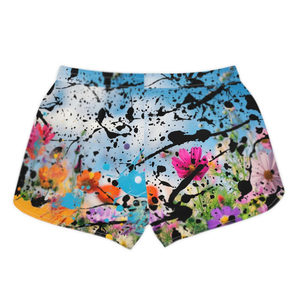 Short de fitness taille haute décontracté et confortable pour femmes, conception d'impression par sublimation avec fonction respirante et volants - Product Image 2