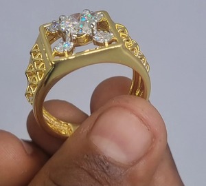 Anillo de diamante de moissanita redondo blanco Anillo de compromiso de moissanita de oro rosa hermoso Anillo de hombre de diamante de moissanita de oro rosa - Product Image 3