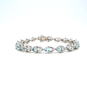Aquamarine Tennis <b>Bracelet</b> <b>for</b> <b>Womens</b> Christmas Gift Ocean Blue <b>Crystals</b> Handmade <b>Bracelets</b> <b>for</b> <b>Women</b> Girls Valentines Day - Product Image 3